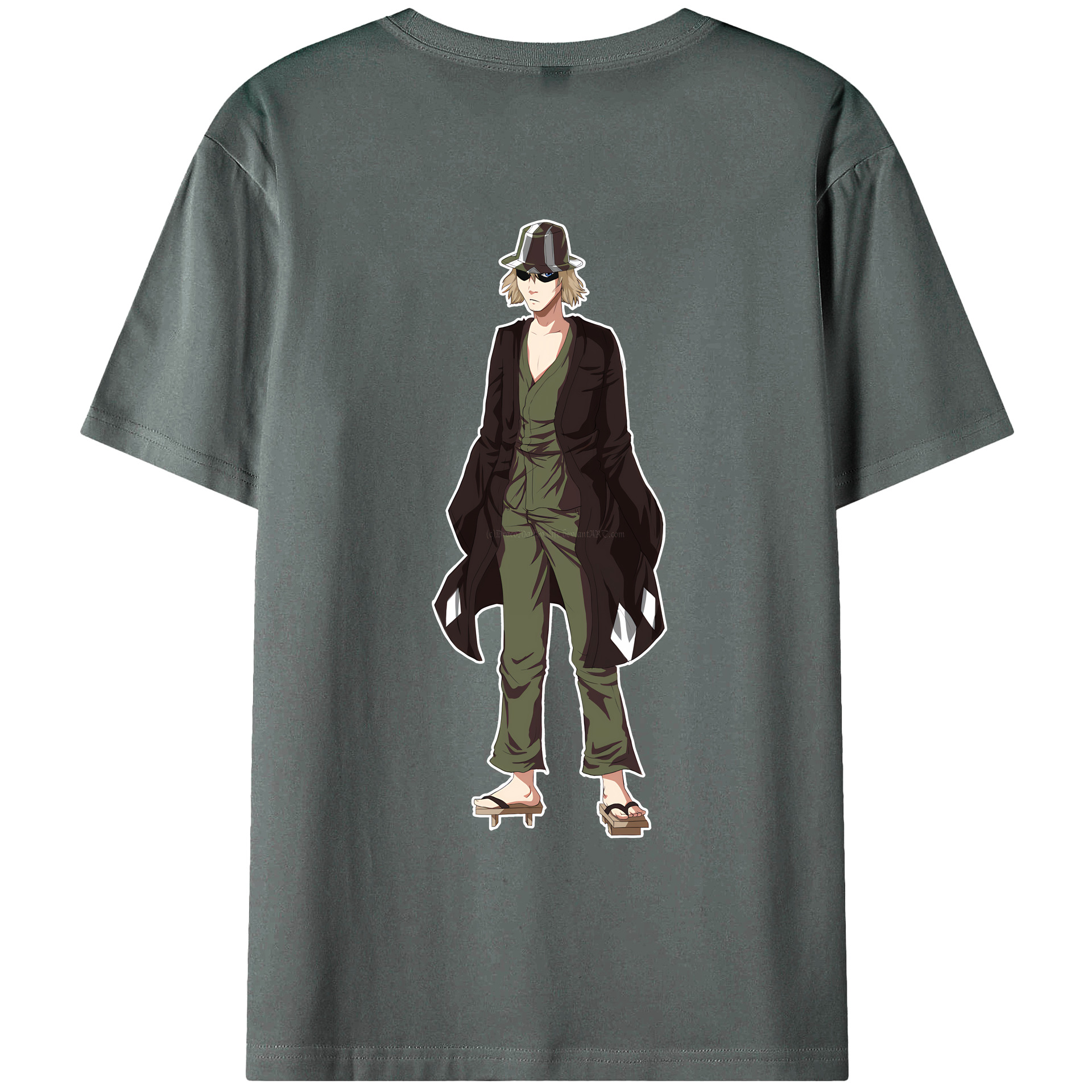 （画像用） "ブリーチ 浦原 喜助（うらはら きすけ） BLEACH Urahara Kisuke " 綿100％ メンズ半袖Tシャツ（バックプリント） 通気性